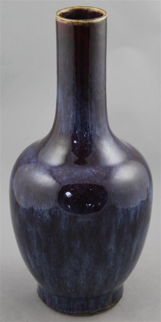 A Chinese flambe glazed bottle vase, Daoguang mark but later, 38cm